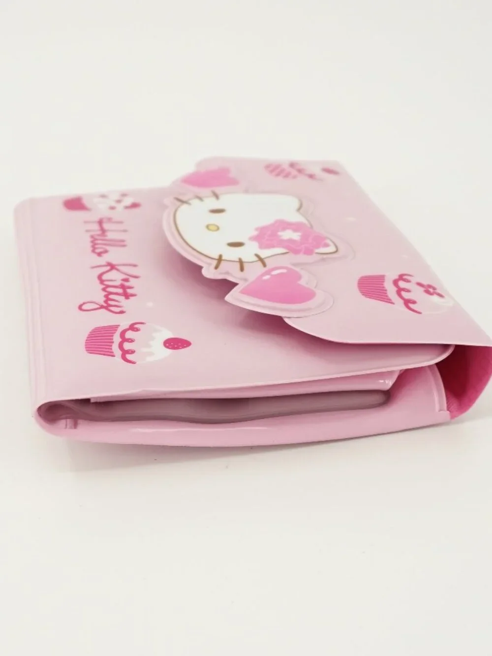 Vintage Sanrio Hello Kitty Tri-Fold Wallet 2011 Pink Cupcake